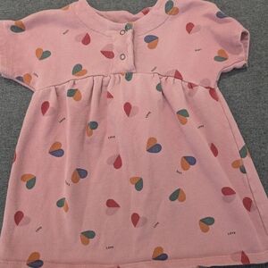 Zara Pink Heart Pattern Kids Casual Dress